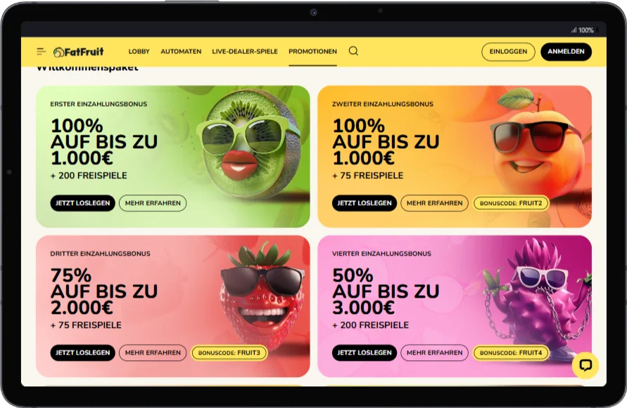 FatFruit-App Bonus-Seite